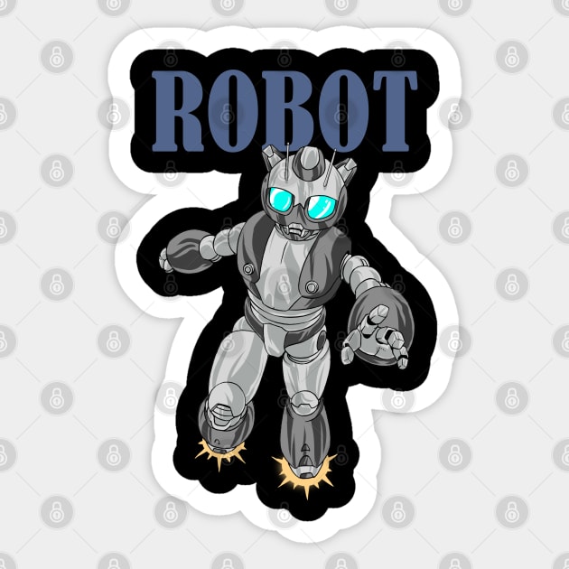 Robot Sticker by Rael Mochizuki Arts